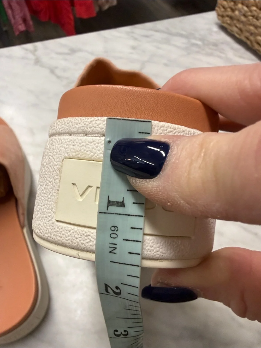 Vince Peach Suede Slip On Platform Sandal Size 38.5